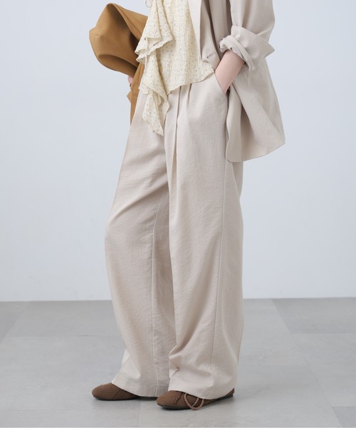 FREE'S MART（フリーズマート）の「◆麻調合繊シリーズ 麻調合繊タックワイドパンツ（その他パンツ・レディース・ネイビー/ホワイト/グレー系その他/ブラウン系その他・SMALL/MEDIUM）」の13枚目の写真