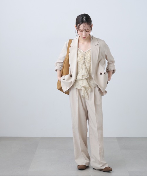 FREE'S MART（フリーズマート）の「◆麻調合繊シリーズ 麻調合繊タックワイドパンツ（その他パンツ・レディース・ネイビー/ホワイト/グレー系その他/ブラウン系その他・SMALL/MEDIUM）」の14枚目の写真