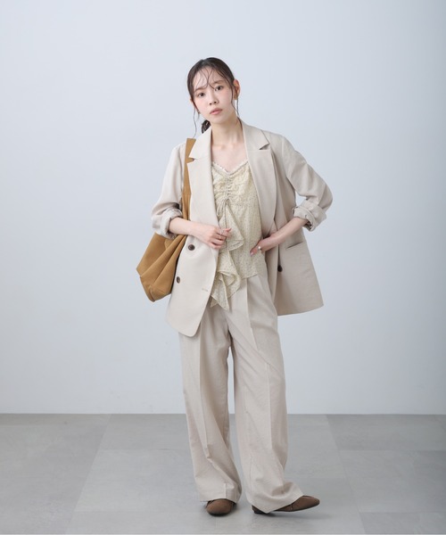 FREE'S MART（フリーズマート）の「◆麻調合繊シリーズ 麻調合繊タックワイドパンツ（その他パンツ・レディース・ネイビー/ホワイト/グレー系その他/ブラウン系その他・SMALL/MEDIUM）」の16枚目の写真