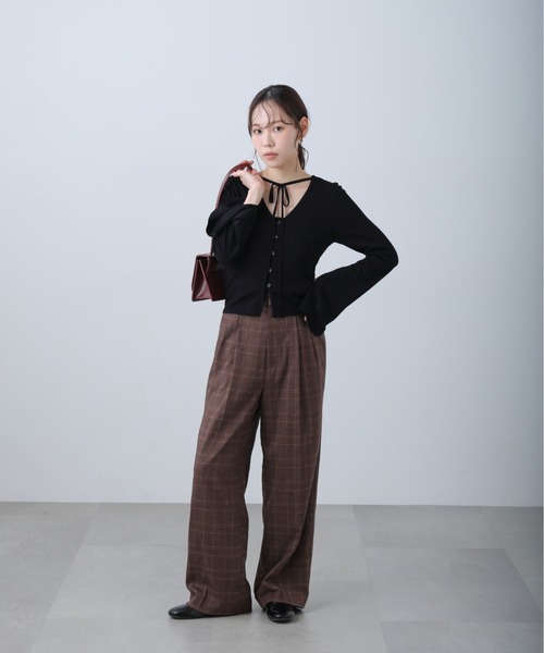 FREE'S MART（フリーズマート）の「◆麻調合繊シリーズ 麻調合繊タックワイドパンツ（その他パンツ・レディース・ネイビー/ホワイト/グレー系その他/ブラウン系その他・SMALL/MEDIUM）」の20枚目の写真