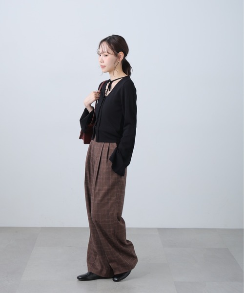 FREE'S MART（フリーズマート）の「◆麻調合繊シリーズ 麻調合繊タックワイドパンツ（その他パンツ・レディース・ネイビー/ホワイト/グレー系その他/ブラウン系その他・SMALL/MEDIUM）」の21枚目の写真