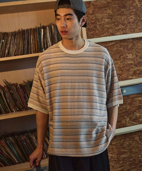 niko and...（ニコアンド）の「ジャガードニットプルオーバー（ニット/セーター・メンズ・オフホワイト/ライトブルー/ネイビー・LARGE/MEDIUM）」の2枚目の写真