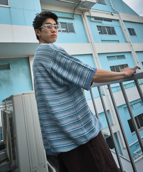 niko and...（ニコアンド）の「ジャガードニットプルオーバー（ニット/セーター・メンズ・オフホワイト/ライトブルー/ネイビー・LARGE/MEDIUM）」の4枚目の写真