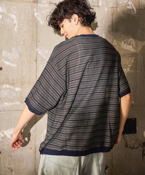 niko and...（ニコアンド）の「ジャガードニットプルオーバー（ニット/セーター・メンズ・オフホワイト/ライトブルー/ネイビー・LARGE/MEDIUM）」の9枚目の写真