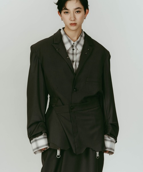 Knuth Marf（クヌースマーフ）の「Knuth Marf vintage tailored jacket（テーラードジャケット・レディース・ブラウン/グレー・FREE）」の19枚目の写真