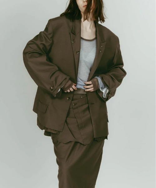 Knuth Marf（クヌースマーフ）の「Knuth Marf vintage tailored jacket（テーラードジャケット・レディース・ブラウン/グレー・FREE）」の15枚目の写真