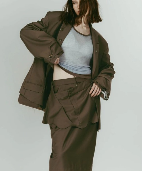 Knuth Marf（クヌースマーフ）の「Knuth Marf vintage tailored jacket（テーラードジャケット・レディース・ブラウン/グレー・FREE）」の13枚目の写真