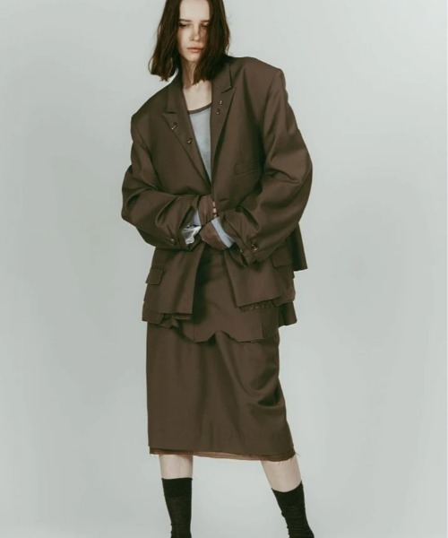 Knuth Marf（クヌースマーフ）の「Knuth Marf vintage tailored jacket（テーラードジャケット・レディース・ブラウン/グレー・FREE）」の12枚目の写真