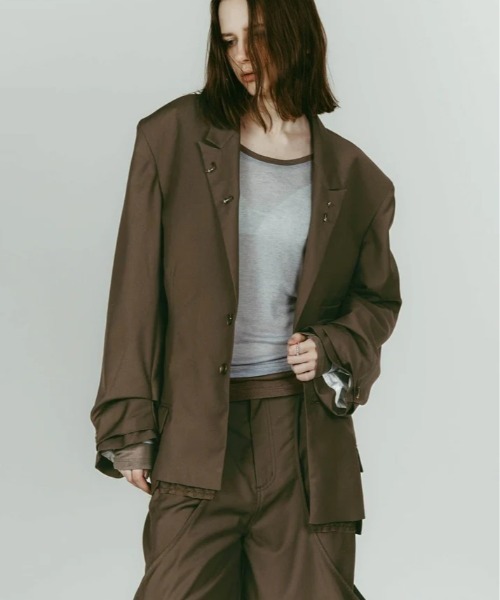 Knuth Marf（クヌースマーフ）の「Knuth Marf vintage tailored jacket（テーラードジャケット・レディース・ブラウン/グレー・FREE）」の10枚目の写真