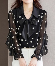 Coo+i（クーイ）の「ドット柄デザインシアーブラウス（シャツ/ブラウス）」