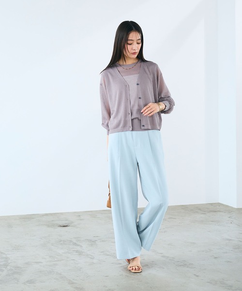 CROSS FUNCTION（クロスファンクション）の「《洗える》サマ美え シアーリブニットVネックカーディガン【CROSS FUNCTION/クロスファンクション】（カーディガン/ボレロ・レディース・モカ/ブラック・M/LL/L）」の22枚目の写真