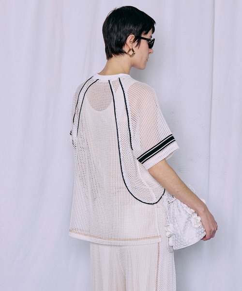 MAISON SPECIAL（メゾンスペシャル）の「Numbering Mesh T-Shirt/ナンバリングメッシュTシャツ（Tシャツ/カットソー・レディース・ホワイト/ブルー/ブラック・FREE）」の14枚目の写真