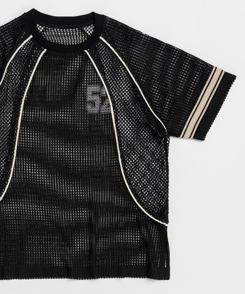 MAISON SPECIAL（メゾンスペシャル）の「Numbering Mesh T-Shirt/ナンバリングメッシュTシャツ（Tシャツ/カットソー・レディース・ホワイト/ブルー/ブラック・FREE）」の4枚目の写真