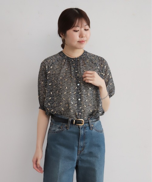 NOMBRE IMPAIR(ノンブルアンペール)の「【予約】箔リーフPT ギャザーブラウス(シャツ/ブラウス・レディース・ホワイト/ブラック・FREE)」の5枚目の写真
