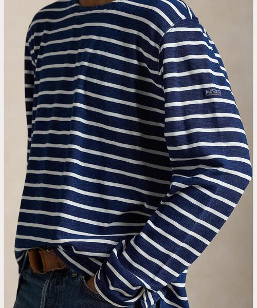 POLO RALPH LAUREN(ポロ ラルフ ローレン)の「クラシック フィット ストライプド ジャージー Tシャツ(Tシャツ/カットソー・メンズ・ブルー・M/S/XS/L)」の2枚目の写真
