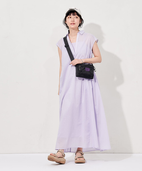 FREAK'S STORE(フリークスストア)の「インド ボイル襟付き スキッパーワンピース<インナーキャミワンピース付き>(ワンピース・レディース・ラベンダー/チャコール/ブラウン/ブラック・フリ-)」の9枚目の写真