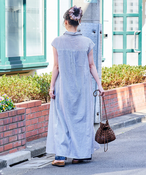 FREAK'S STORE(フリークスストア)の「インド ボイル襟付き スキッパーワンピース<インナーキャミワンピース付き>(ワンピース・レディース・ラベンダー/チャコール/ブラウン/ブラック・フリ-)」の21枚目の写真
