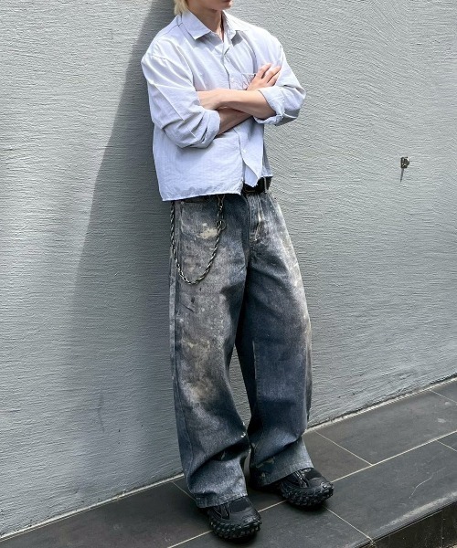 Chikashitsu +(チカシツプラス)の「【Chikashitsu +】degital print wide denim pants / 【チカシツプラス】デジタルプリントワイドデニムパンツ<着用動画あり>(デニムパンツ・メンズ・ブルー・S/M)」の15枚目の写真