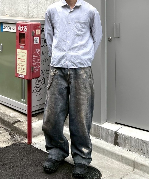 Chikashitsu +(チカシツプラス)の「【Chikashitsu +】degital print wide denim pants / 【チカシツプラス】デジタルプリントワイドデニムパンツ<着用動画あり>(デニムパンツ・メンズ・ブルー・S/M)」の16枚目の写真