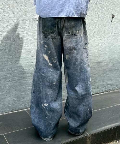 Chikashitsu +(チカシツプラス)の「【Chikashitsu +】degital print wide denim pants / 【チカシツプラス】デジタルプリントワイドデニムパンツ<着用動画あり>(デニムパンツ・メンズ・ブルー・S/M)」の20枚目の写真