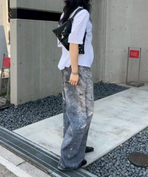 Chikashitsu +(チカシツプラス)の「【Chikashitsu +】degital print wide denim pants / 【チカシツプラス】デジタルプリントワイドデニムパンツ<着用動画あり>(デニムパンツ・メンズ・ブルー・S/M)」の6枚目の写真