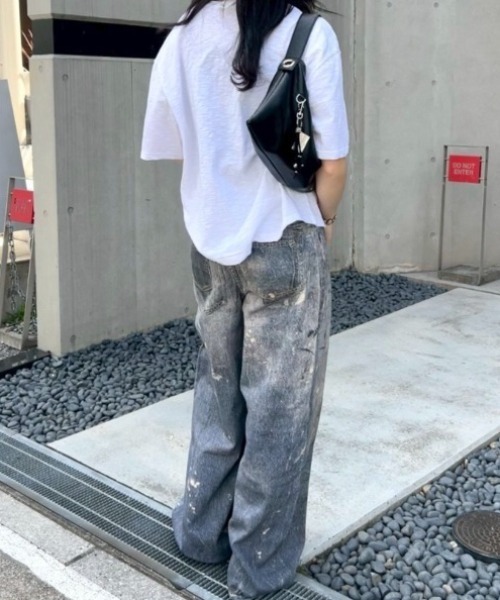 Chikashitsu +(チカシツプラス)の「【Chikashitsu +】degital print wide denim pants / 【チカシツプラス】デジタルプリントワイドデニムパンツ<着用動画あり>(デニムパンツ・メンズ・ブルー・S/M)」の7枚目の写真