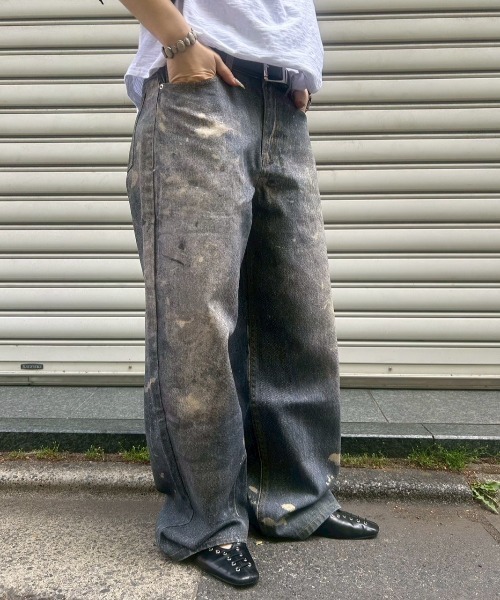 Chikashitsu +(チカシツプラス)の「【Chikashitsu +】degital print wide denim pants / 【チカシツプラス】デジタルプリントワイドデニムパンツ<着用動画あり>(デニムパンツ・メンズ・ブルー・S/M)」の11枚目の写真