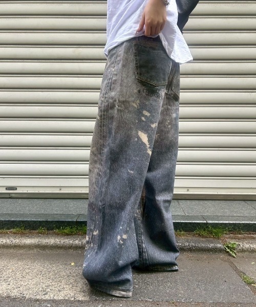 Chikashitsu +(チカシツプラス)の「【Chikashitsu +】degital print wide denim pants / 【チカシツプラス】デジタルプリントワイドデニムパンツ<着用動画あり>(デニムパンツ・メンズ・ブルー・S/M)」の9枚目の写真