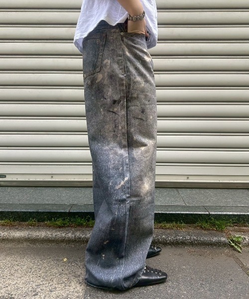 Chikashitsu +(チカシツプラス)の「【Chikashitsu +】degital print wide denim pants / 【チカシツプラス】デジタルプリントワイドデニムパンツ<着用動画あり>(デニムパンツ・メンズ・ブルー・S/M)」の12枚目の写真