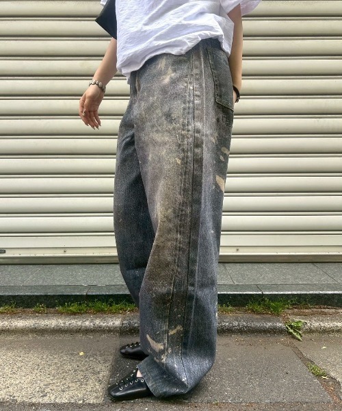 Chikashitsu +(チカシツプラス)の「【Chikashitsu +】degital print wide denim pants / 【チカシツプラス】デジタルプリントワイドデニムパンツ<着用動画あり>(デニムパンツ・メンズ・ブルー・S/M)」の10枚目の写真