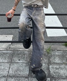 Chikashitsu +｜チカシツプラスのデニムパンツ（ブルー・ネイビー/青色 