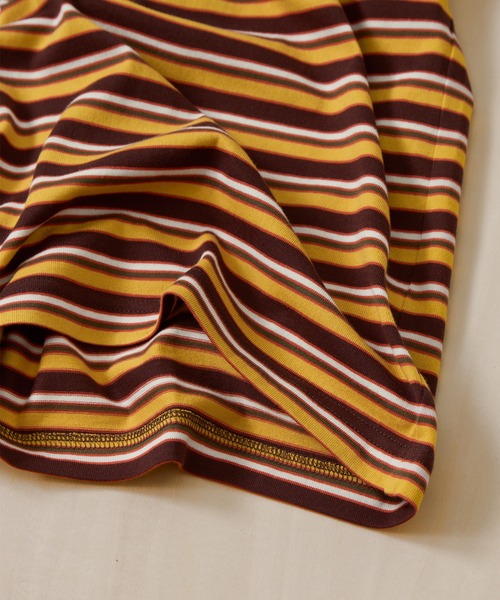KHOKI（コッキ）の「【KHOKI/コッキ】Hand-Embroidered Stripe T-Shirt（Tシャツ/カットソー・メンズ・ブラック/ブラウン・2/3）」の13枚目の写真