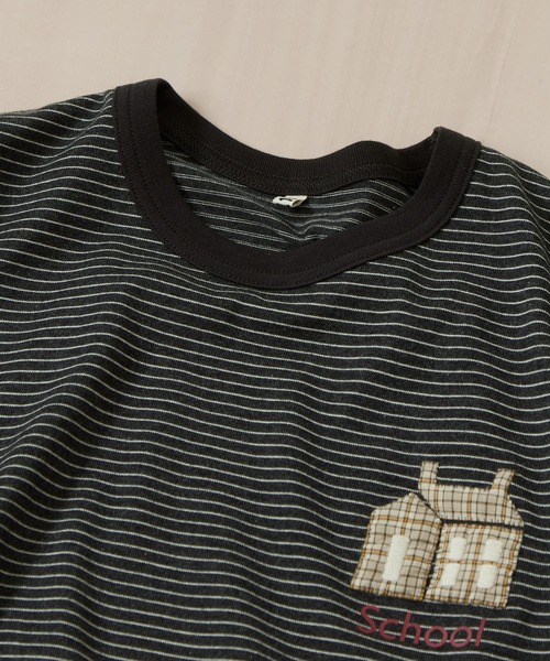 KHOKI(コッキ)の「【KHOKI/コッキ】Hand-Embroidered Stripe T-Shirt(Tシャツ/カットソー・メンズ・ブラック/ブラウン・2/3)」の14枚目の写真