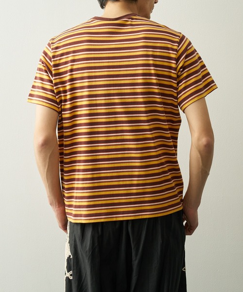 KHOKI(コッキ)の「【KHOKI/コッキ】Hand-Embroidered Stripe T-Shirt(Tシャツ/カットソー・メンズ・ブラック/ブラウン・2/3)」の10枚目の写真