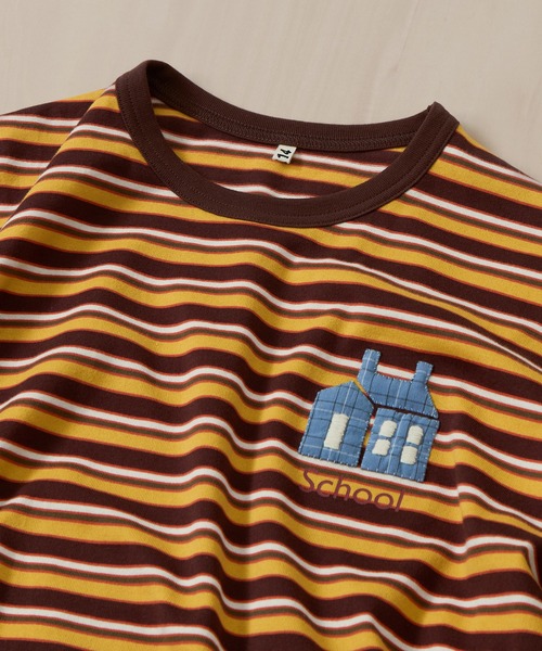 KHOKI(コッキ)の「【KHOKI/コッキ】Hand-Embroidered Stripe T-Shirt(Tシャツ/カットソー・メンズ・ブラック/ブラウン・2/3)」の11枚目の写真