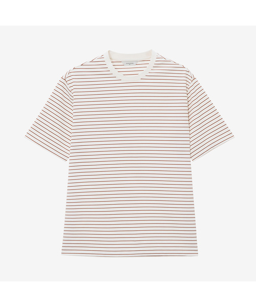 MINDBRIDGE(マインドブリッジ)の「ストライプ半袖Tシャツ - 2カラー(Tシャツ/カットソー・メンズ・レッド/ネイビー・95/100/105/110)」の2枚目の写真