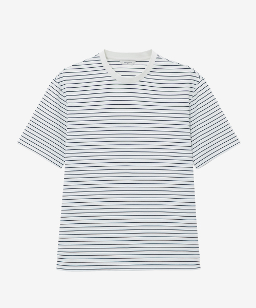 MINDBRIDGE(マインドブリッジ)の「ストライプ半袖Tシャツ - 2カラー(Tシャツ/カットソー・メンズ・レッド/ネイビー・95/100/105/110)」の3枚目の写真