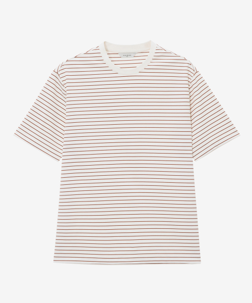 MINDBRIDGE(マインドブリッジ)の「ストライプ半袖Tシャツ - 2カラー(Tシャツ/カットソー・メンズ・レッド/ネイビー・95/100/105/110)」の5枚目の写真