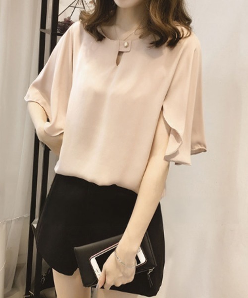 SallyLunn(サリーラン)の「【大人フェミニン】キーネックブラウス(シャツ/ブラウス・レディース・ホワイト/グレー/ピンク・LARGE/MEDIUM)」の3枚目の写真