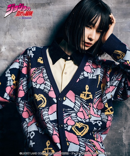 glamb(グラム)の「Crazy Diamond Cardigan(カーディガン/ボレロ・メンズ・ネイビー/ピンク・M/L/XL)」の4枚目の写真