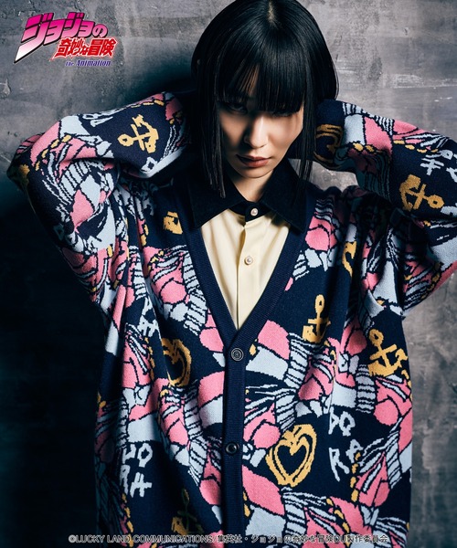 glamb(グラム)の「Crazy Diamond Cardigan(カーディガン/ボレロ・メンズ・ネイビー/ピンク・M/L/XL)」の5枚目の写真