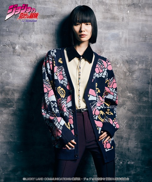 glamb(グラム)の「Crazy Diamond Cardigan(カーディガン/ボレロ・メンズ・ネイビー/ピンク・M/L/XL)」の9枚目の写真