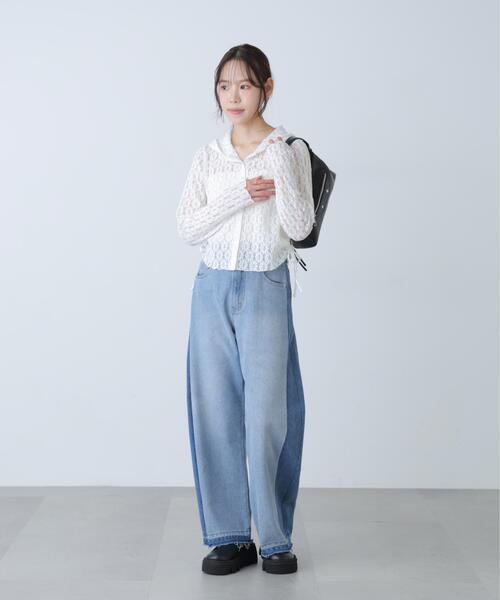 FREE'S MART（フリーズマート）の「◆サイドドロストレースフーディー（Tシャツ/カットソー・レディース・ブラック/ホワイト・FREE）」の16枚目の写真