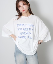 配色ロゴ刺繍シアーBIGTシャツ