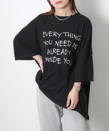 配色ロゴ刺繍シアーBIGTシャツ