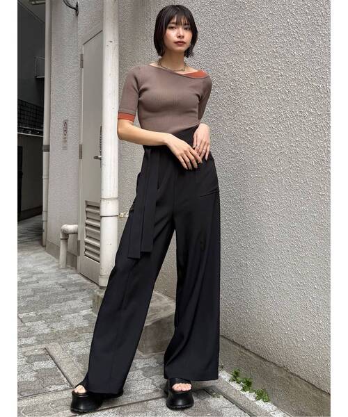 MURUA（ムルーア）の「ハイウエストデザインパンツ（その他パンツ・レディース・ブラック/アイボリー/グレー・2/1）」の17枚目の写真