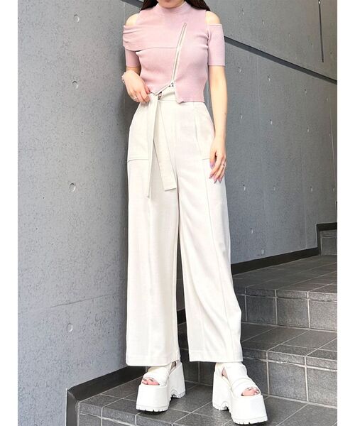 MURUA（ムルーア）の「ハイウエストデザインパンツ（その他パンツ・レディース・ブラック/アイボリー/グレー・2/1）」の18枚目の写真