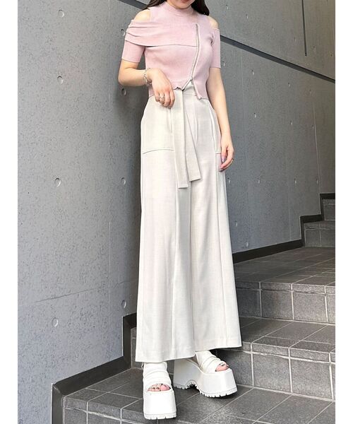 MURUA（ムルーア）の「ハイウエストデザインパンツ（その他パンツ・レディース・ブラック/アイボリー/グレー・2/1）」の20枚目の写真