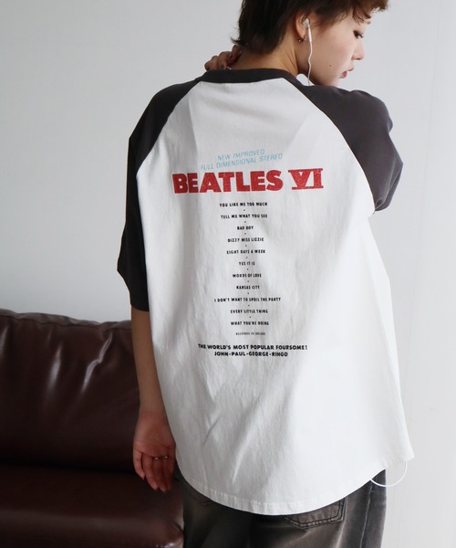 The Beatles(ザビートルズ)の「【THE BEATLES/ザ ビートルズ】アソート ラグランスリーブ グラフィックプリント半袖Tシャツ(Tシャツ/カットソー・メンズ・ホワイト系1/ホワイト系2/ホワイト系3/ホワイト系5/ホワイト系4/ホワイト系6・M/L/LL)」の9枚目の写真