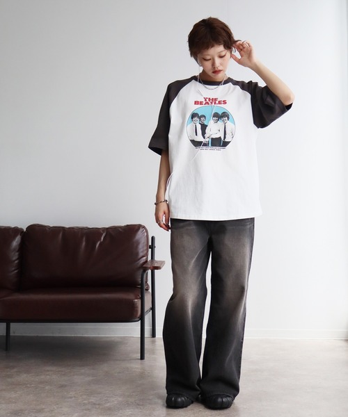 The Beatles(ザビートルズ)の「【THE BEATLES/ザ ビートルズ】アソート ラグランスリーブ グラフィックプリント半袖Tシャツ(Tシャツ/カットソー・メンズ・ホワイト系1/ホワイト系2/ホワイト系3/ホワイト系5/ホワイト系4/ホワイト系6・M/L/LL)」の10枚目の写真